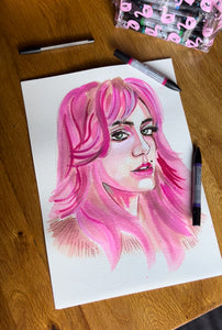 Pink haired Florence Given