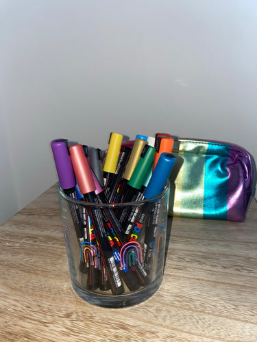 Rainbow glass pot